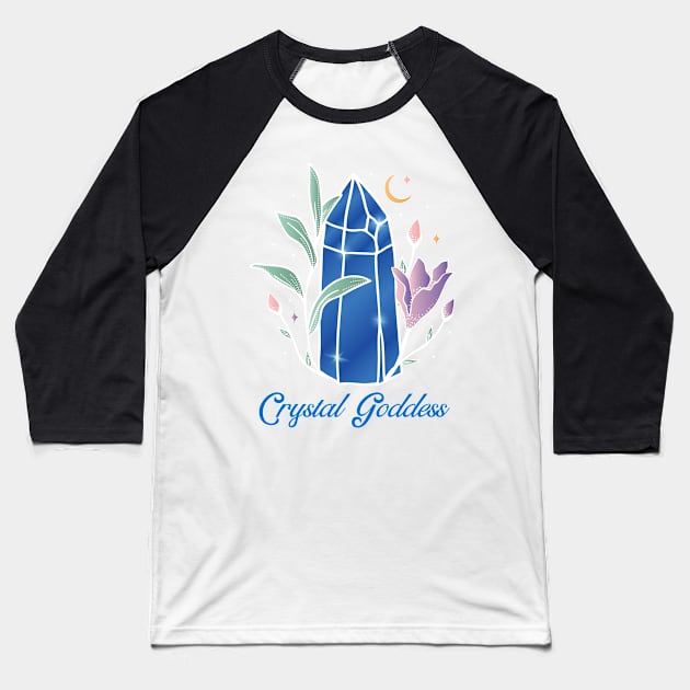 Crystal Goddess Baseball T-Shirt by ArtbyLaVonne